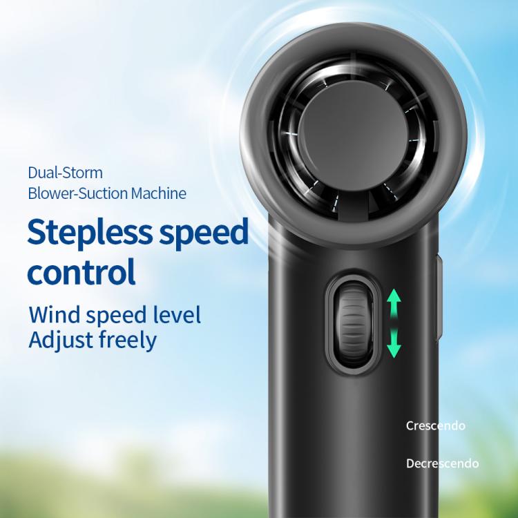 F2 Handheld Brushless Motor Mini Fan with Digital Display - Black
