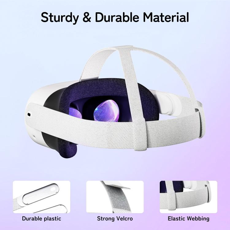 For Meta Quest 3 / 3S WG37 Adjustable Head Strap VR Headsets Accessory - White