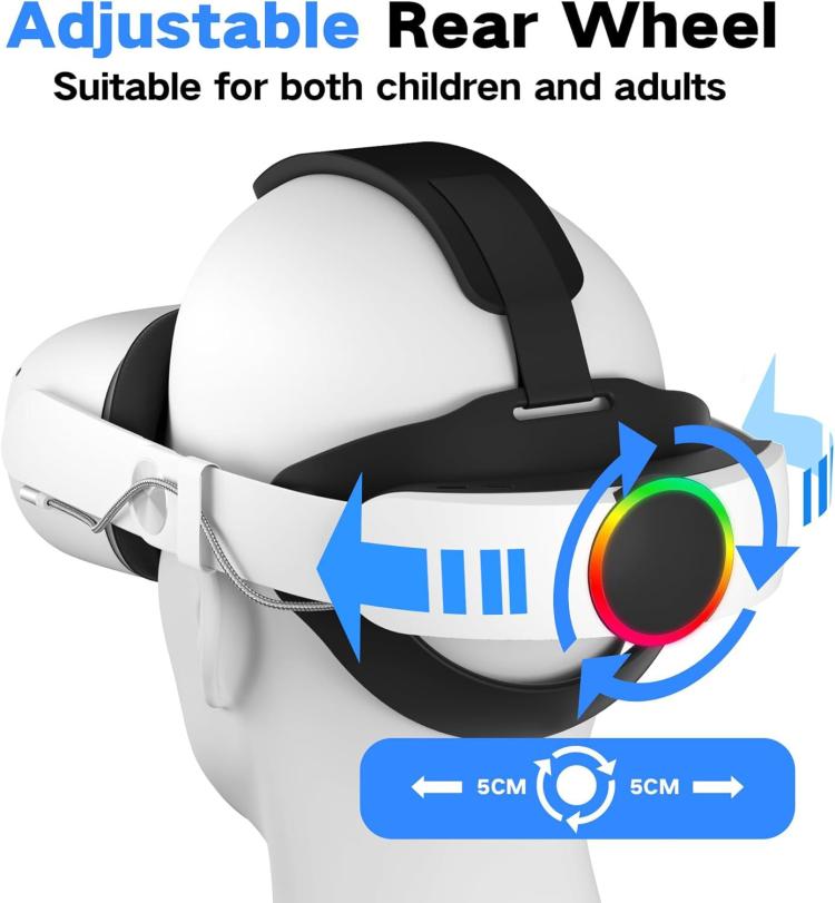 WG38 VR Head Strap with 1000mAh Battery, Model:Magnetic Ver. For Meta Quest 3 / 3S
