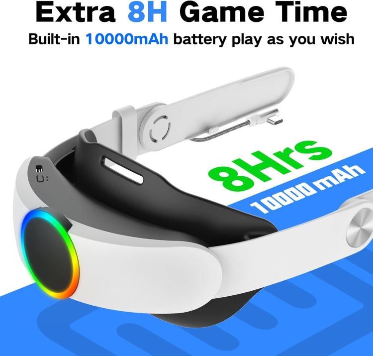 WG38 VR Head Strap with 1000mAh Battery, Model:For Meta Quest 2