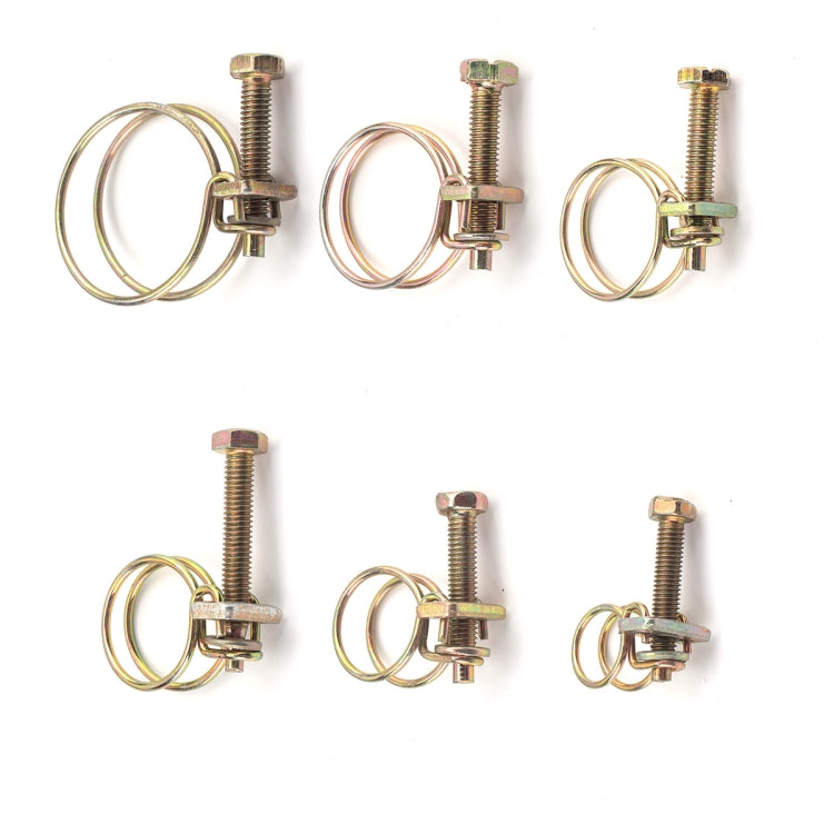 42 PCS Adjustable Color Galvanized Iron Double Wire Hose Clamps