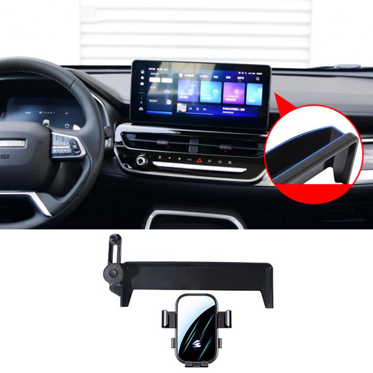 For Haval H6 2021-2023 Car Screen Phone Holder Mount with Extension Arm - Black