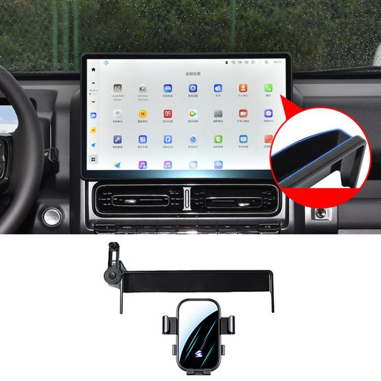 For Haval H9 2024-2025 Car Screen Phone Holder Mount with Extension Arm - Black