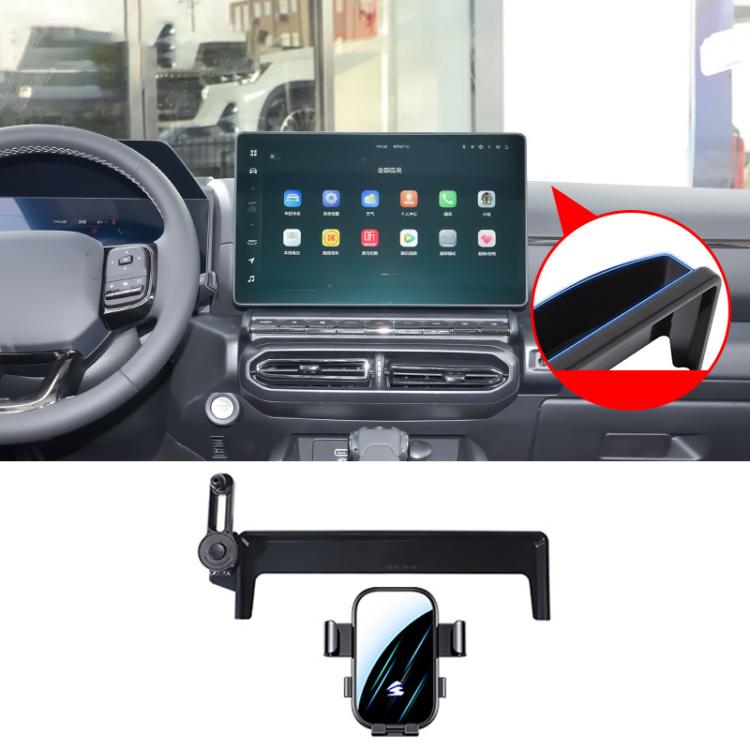For Haval 2nd Gen Dargo 2024-2026 Car Screen Phone Holder Mount with Extension Arm - Black