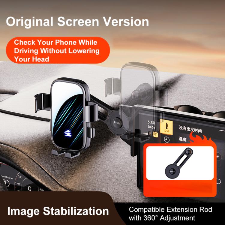 For Haval 2nd Gen Dargo 2024-2026 Car Screen Phone Holder Mount with Extension Arm - Black