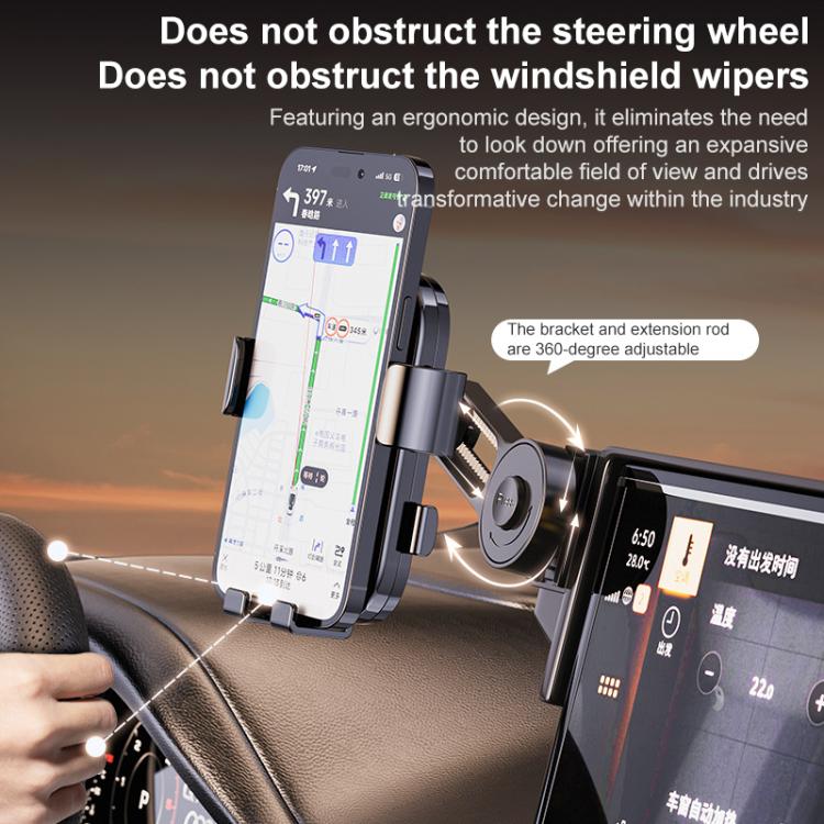 For Haval Xiaolong 2023 Car Screen Phone Holder Mount with Extension Arm - Black
