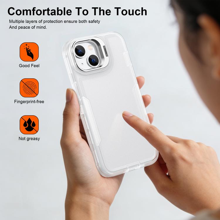For iPhone 15 Plus / 14 Plus Traveler Lens Frame Holder Phone Case