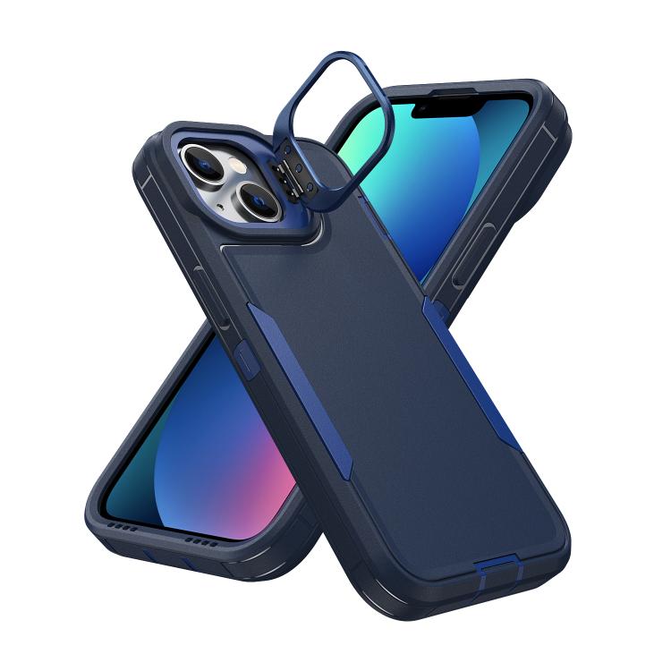 For iPhone 15 Plus / 14 Plus Traveler Lens Frame Holder Phone Case