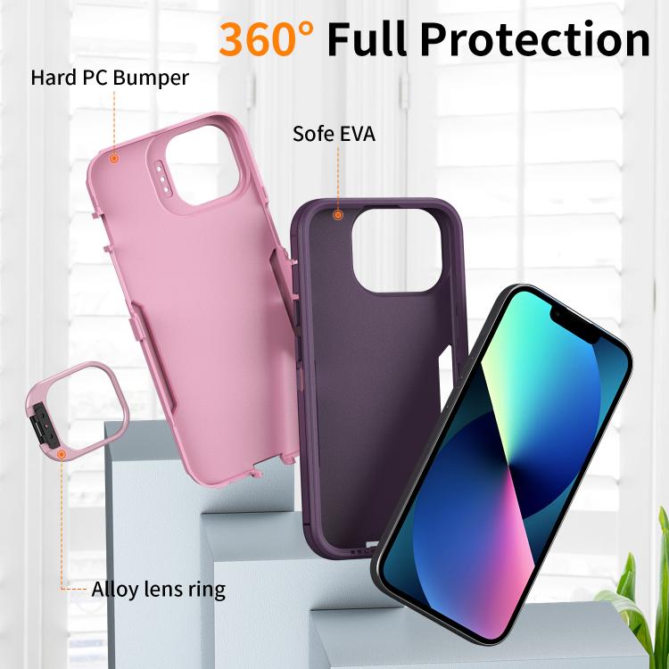 For iPhone 15 Plus / 14 Plus Traveler Lens Frame Holder Phone Case