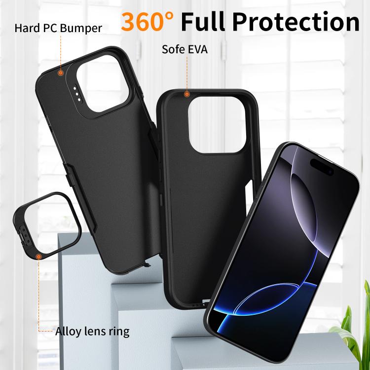 For iPhone 13 Pro Max / 12 Pro Max Traveler Lens Frame Holder Phone Case