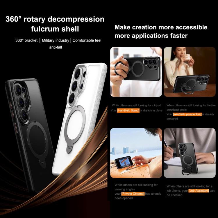For Samsung Galaxy S26+ 5G Gear-Style Stress Relief 360 Rotation Holder MagSafe Phone Case