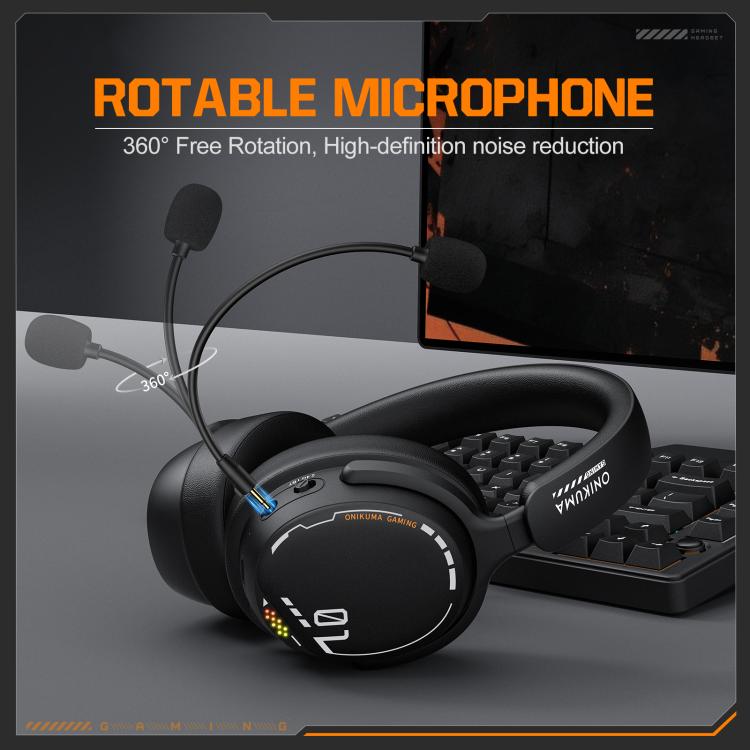 ONIKUMA GT886 Tri-mode Bluetooth 2.4G Wired E-sports Game Headset - Black
