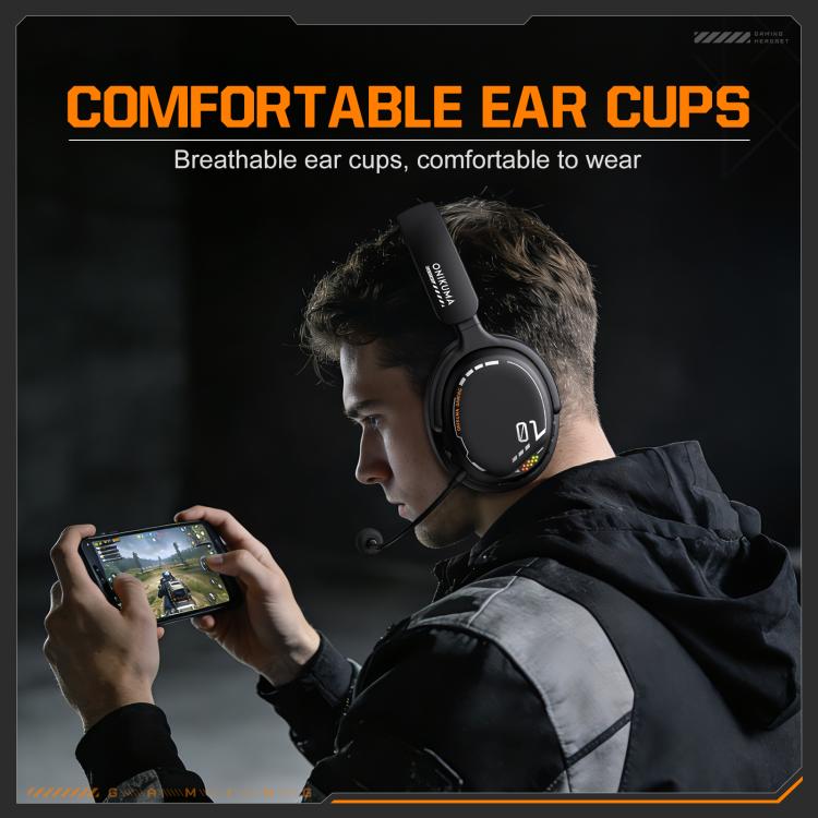 ONIKUMA GT886 Tri-mode Bluetooth 2.4G Wired E-sports Game Headset - Black