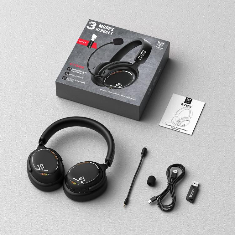 ONIKUMA GT886 Tri-mode Bluetooth 2.4G Wired E-sports Game Headset - Black
