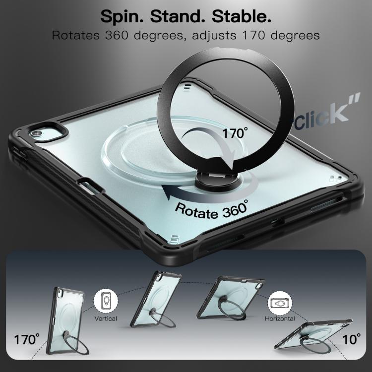 For iPad Air 13 2026 / 2025 / 2024 Powerful Sailor Metal Holder Hybrid Tablet Case with Strap & Glass Film