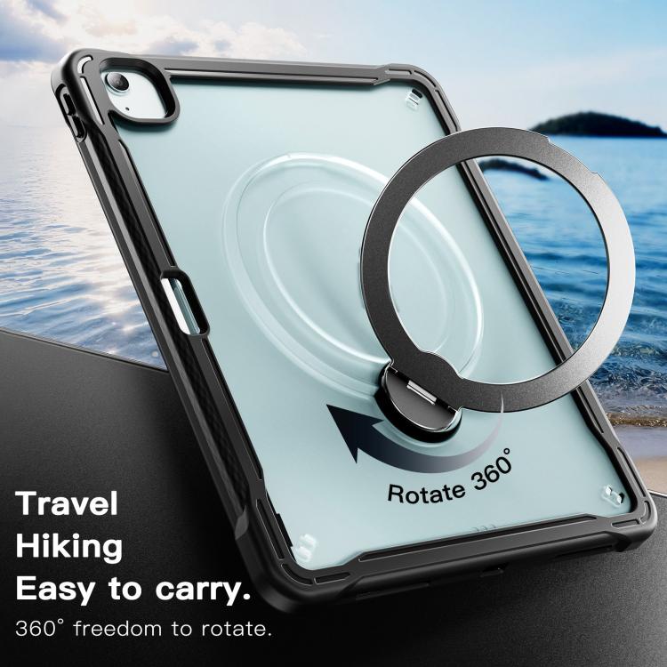 For iPad Air 13 2026 / 2025 / 2024 Powerful Sailor Metal Holder Hybrid Tablet Case with Strap & Glass Film