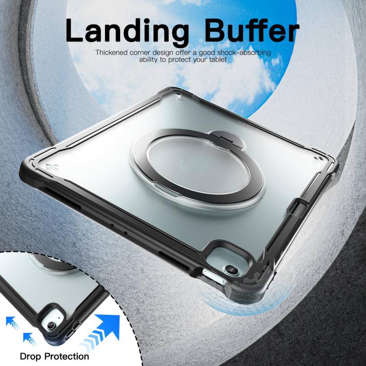 For iPad Air 13 2026 / 2025 / 2024 Powerful Sailor Metal Holder Hybrid Tablet Case with Strap & Glass Film