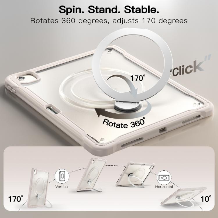 For iPad Air 13 2026 / 2025 / 2024 Powerful Sailor Metal Holder Hybrid Tablet Case with Strap & Glass Film