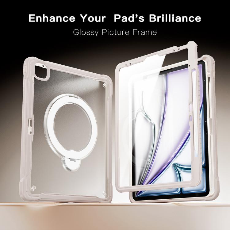 For iPad Air 13 2026 / 2025 / 2024 Powerful Sailor Metal Holder Hybrid Tablet Case with Strap & Glass Film