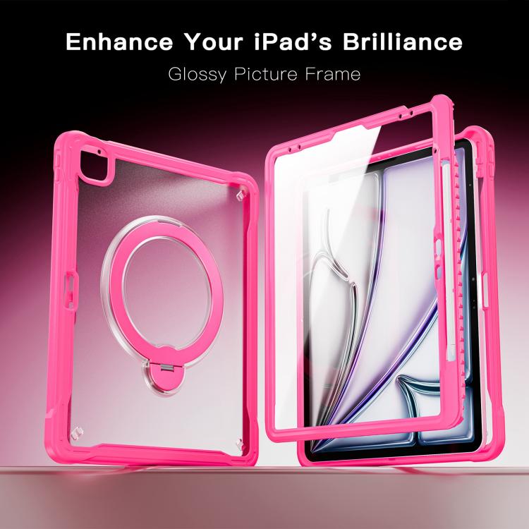 For iPad Air 13 2026 / 2025 / 2024 Powerful Sailor Metal Holder Hybrid Tablet Case with Strap & Glass Film