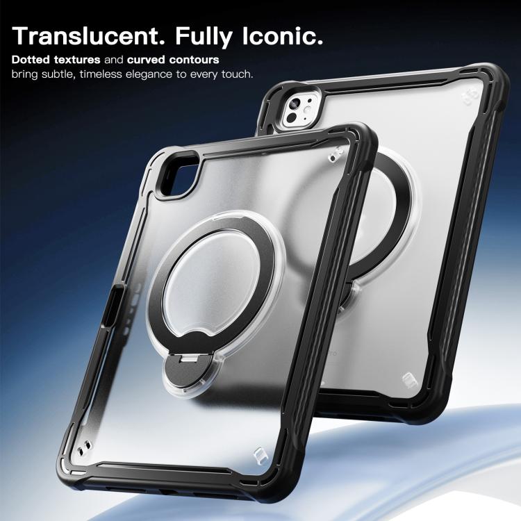 For iPad Pro 11 2025 / 2024 Powerful Sailor Metal Holder Hybrid Tablet Case with Strap & Glass Film
