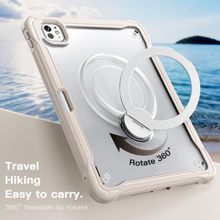 For iPad Pro 11 2025 / 2024 Powerful Sailor Metal Holder Hybrid Tablet Case with Strap & Glass Film