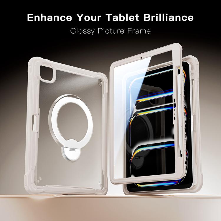 For iPad Pro 11 2025 / 2024 Powerful Sailor Metal Holder Hybrid Tablet Case with Strap & Glass Film