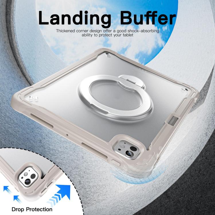 For iPad Pro 11 2025 / 2024 Powerful Sailor Metal Holder Hybrid Tablet Case with Strap & Glass Film