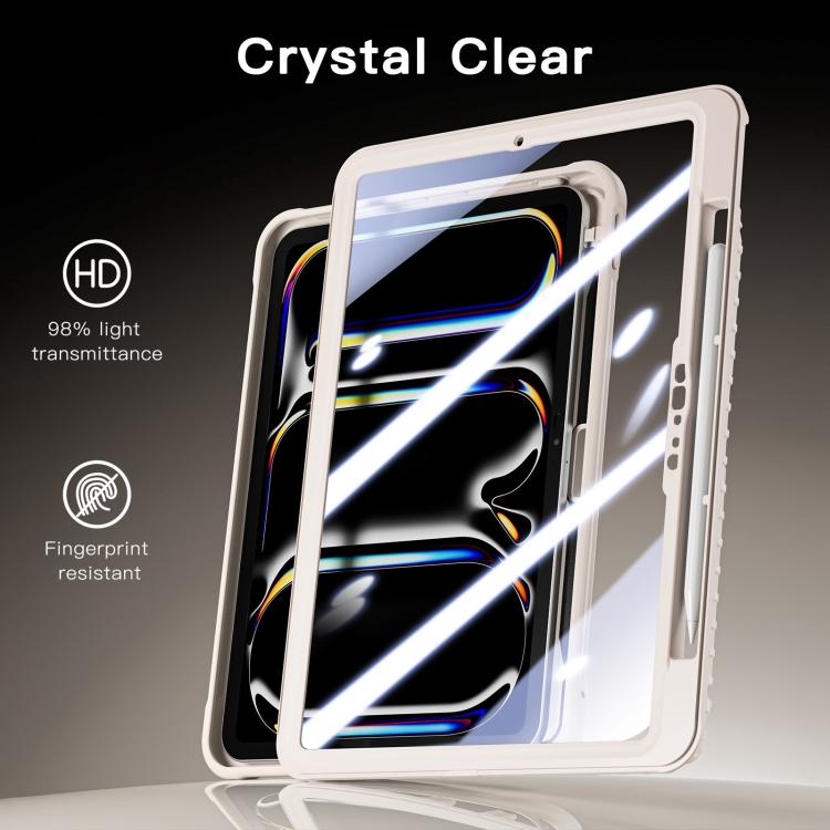 For iPad Pro 11 2025 / 2024 Powerful Sailor Metal Holder Hybrid Tablet Case with Strap & Glass Film