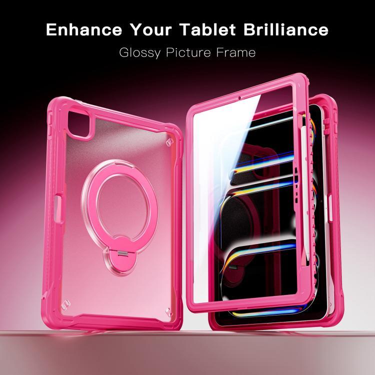 For iPad Pro 11 2025 / 2024 Powerful Sailor Metal Holder Hybrid Tablet Case with Strap & Glass Film