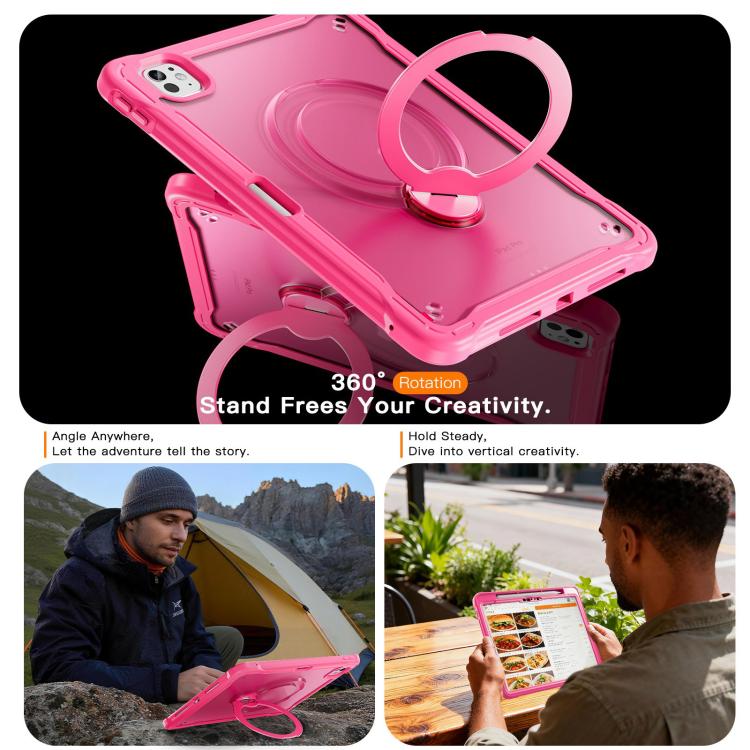 For iPad Pro 11 2025 / 2024 Powerful Sailor Metal Holder Hybrid Tablet Case with Strap & Glass Film