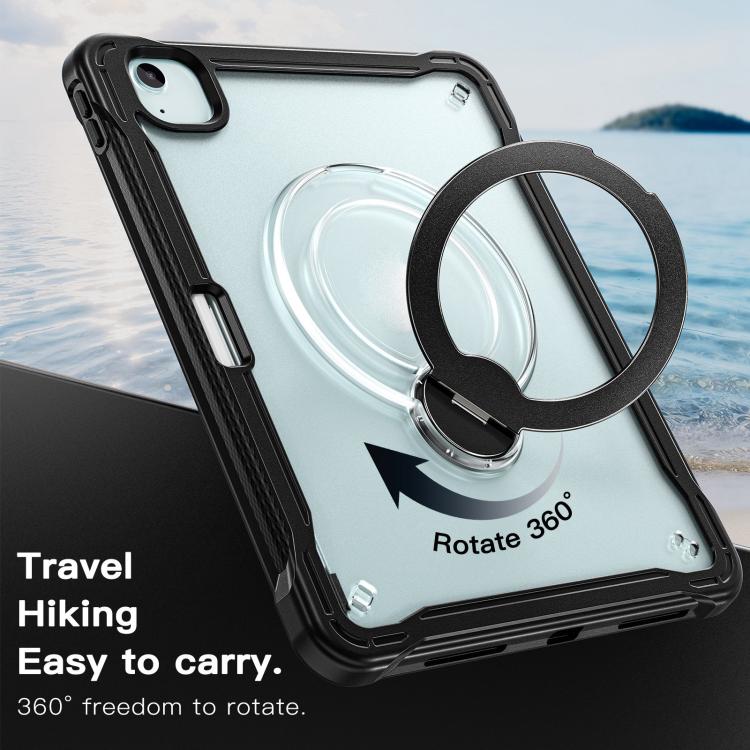For iPad Air 11 2026 / 2025 / 2024 Powerful Sailor Metal Holder Hybrid Tablet Case with Strap & Glass Film