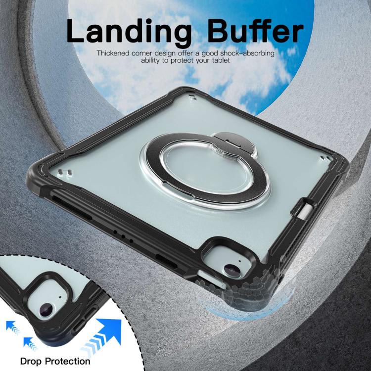For iPad Air 11 2026 / 2025 / 2024 Powerful Sailor Metal Holder Hybrid Tablet Case with Strap & Glass Film