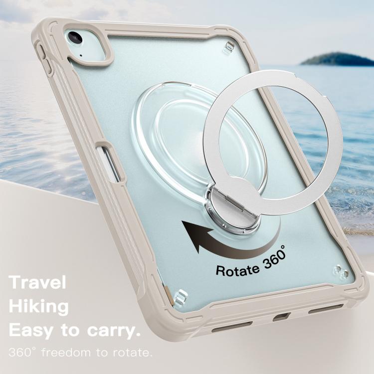 For iPad Air 11 2026 / 2025 / 2024 Powerful Sailor Metal Holder Hybrid Tablet Case with Strap & Glass Film