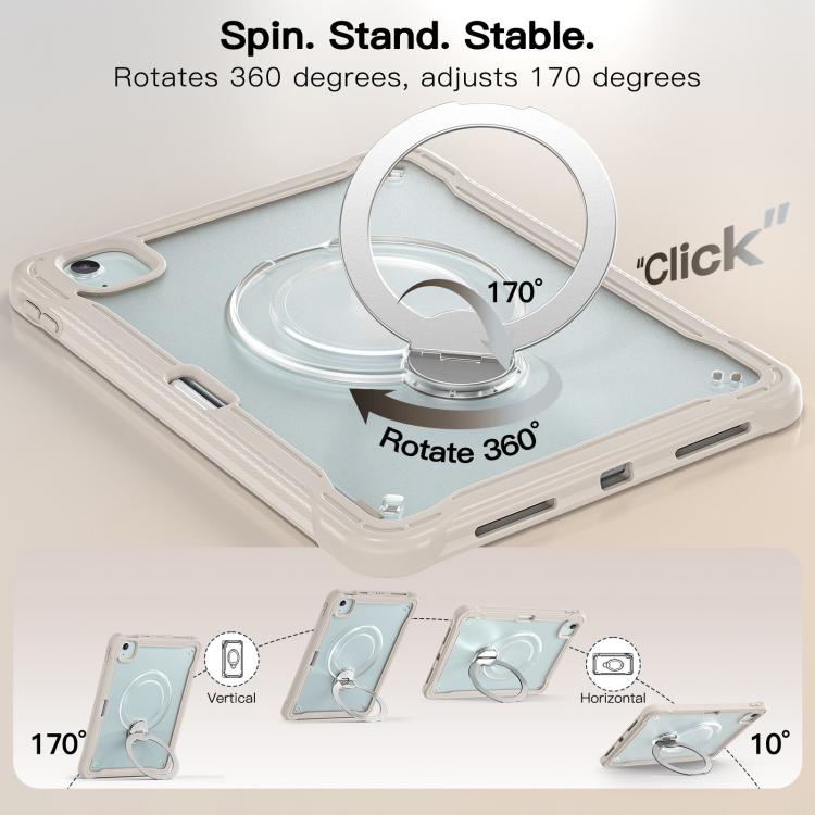 For iPad Air 11 2026 / 2025 / 2024 Powerful Sailor Metal Holder Hybrid Tablet Case with Strap & Glass Film