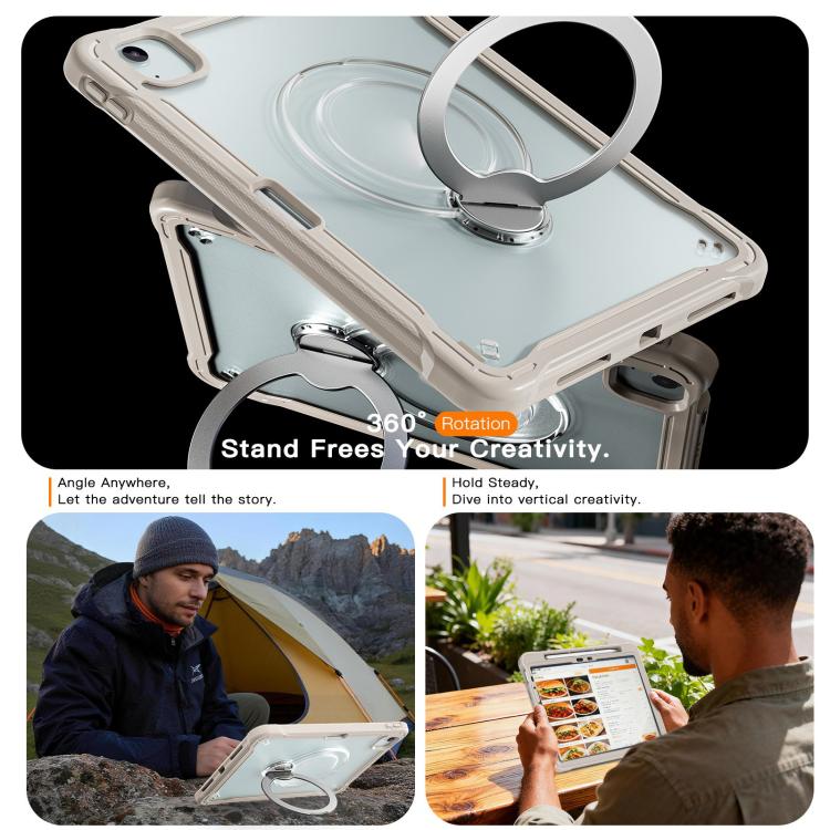 For iPad Air 11 2026 / 2025 / 2024 Powerful Sailor Metal Holder Hybrid Tablet Case with Strap & Glass Film