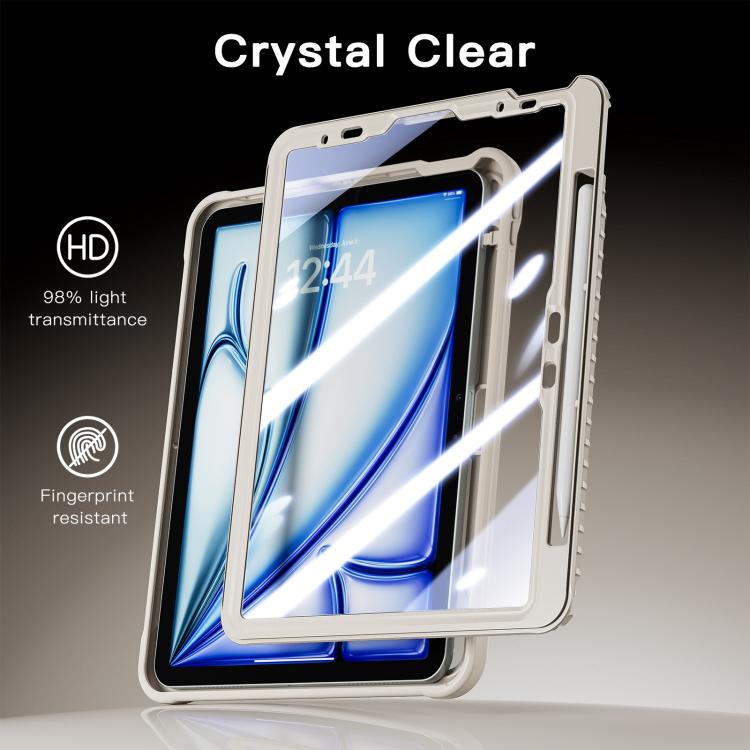 For iPad Air 11 2026 / 2025 / 2024 Powerful Sailor Metal Holder Hybrid Tablet Case with Strap & Glass Film