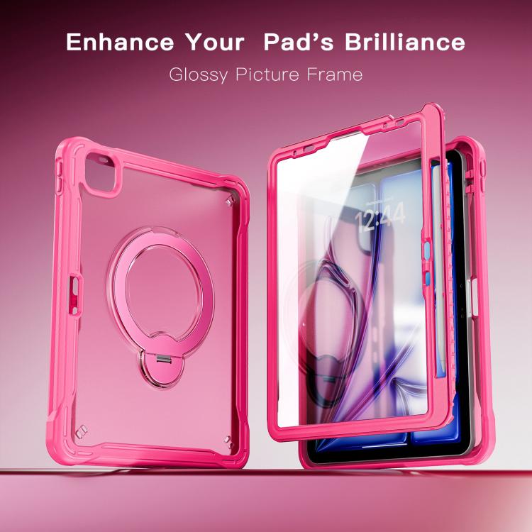 For iPad Air 11 2026 / 2025 / 2024 Powerful Sailor Metal Holder Hybrid Tablet Case with Strap & Glass Film