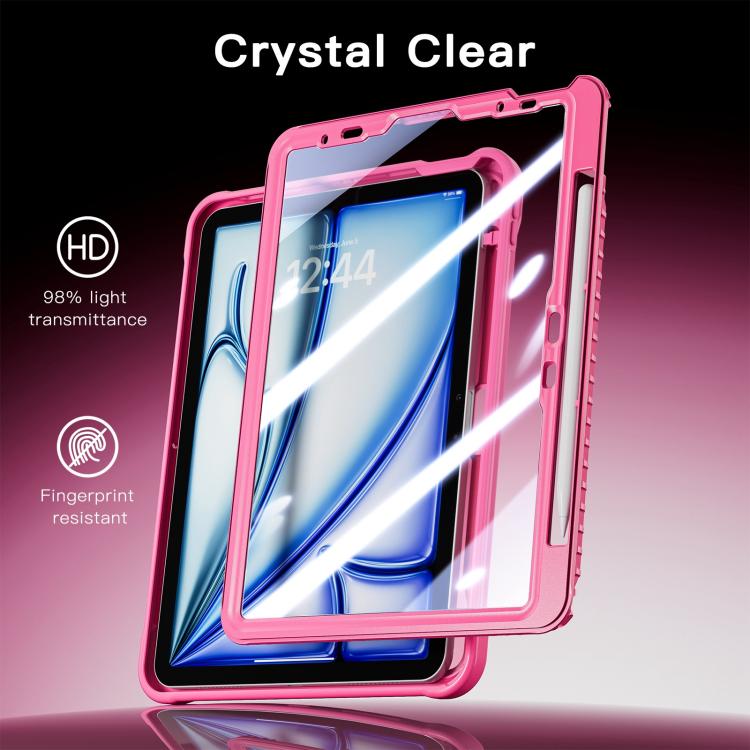 For iPad Air 11 2026 / 2025 / 2024 Powerful Sailor Metal Holder Hybrid Tablet Case with Strap & Glass Film