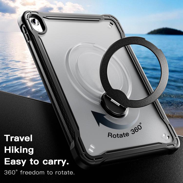 For iPad 2025 / 2022 Powerful Sailor Metal Holder Hybrid Tablet Case with Strap & Glass Film