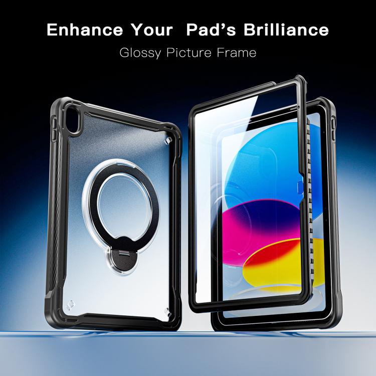 For iPad 2025 / 2022 Powerful Sailor Metal Holder Hybrid Tablet Case with Strap & Glass Film