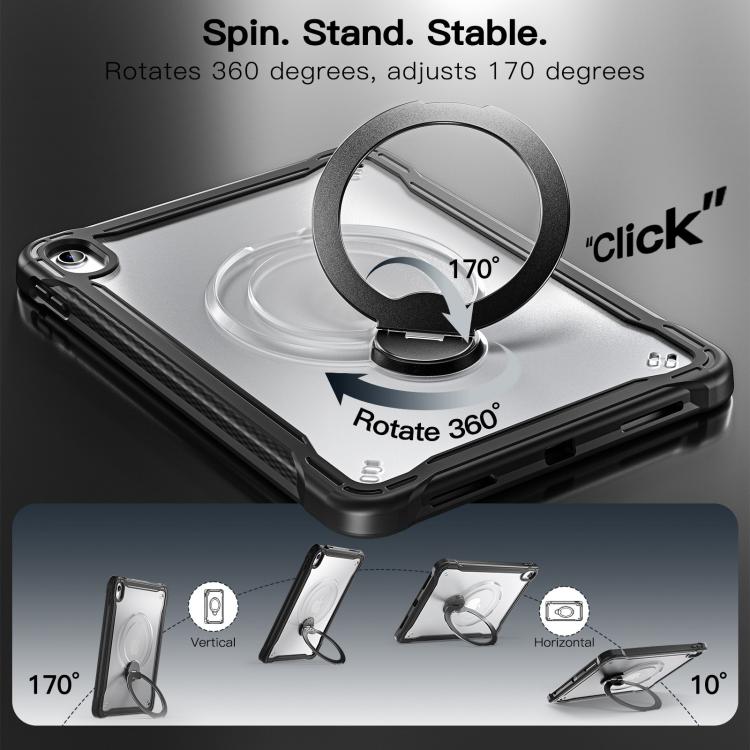 For iPad 2025 / 2022 Powerful Sailor Metal Holder Hybrid Tablet Case with Strap & Glass Film