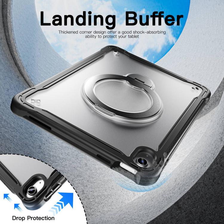 For iPad 2025 / 2022 Powerful Sailor Metal Holder Hybrid Tablet Case with Strap & Glass Film