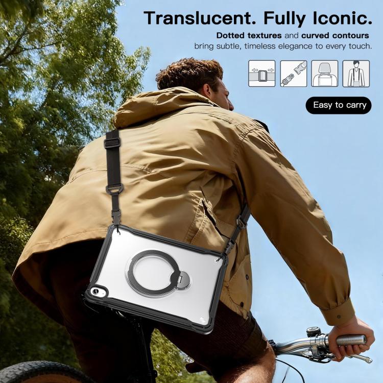 For iPad 2025 / 2022 Powerful Sailor Metal Holder Hybrid Tablet Case with Strap & Glass Film