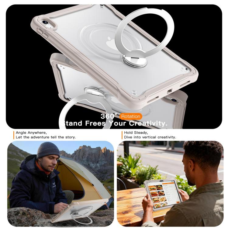 For iPad 2025 / 2022 Powerful Sailor Metal Holder Hybrid Tablet Case with Strap & Glass Film