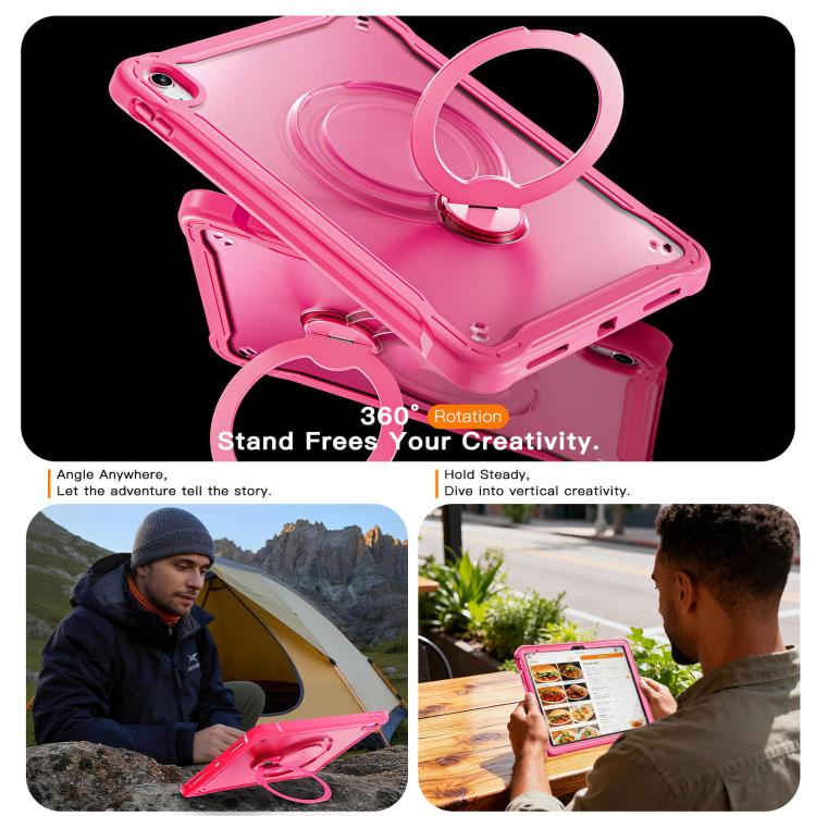 For iPad 2025 / 2022 Powerful Sailor Metal Holder Hybrid Tablet Case with Strap & Glass Film