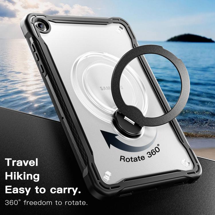 For Samsung Galaxy A11+ Powerful Sailor Metal Holder Hybrid Tablet Case with Strap & Glass Film