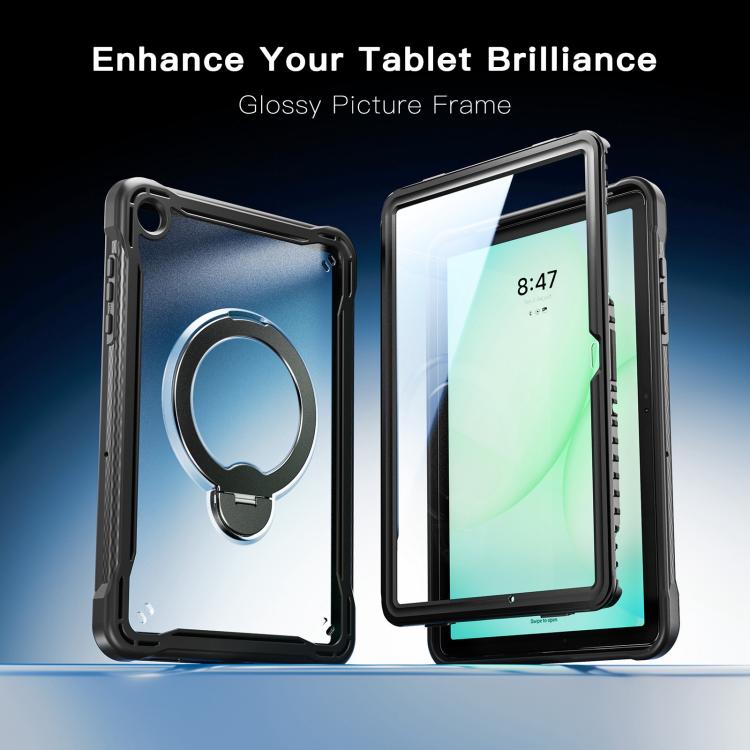 For Samsung Galaxy A11+ Powerful Sailor Metal Holder Hybrid Tablet Case with Strap & Glass Film