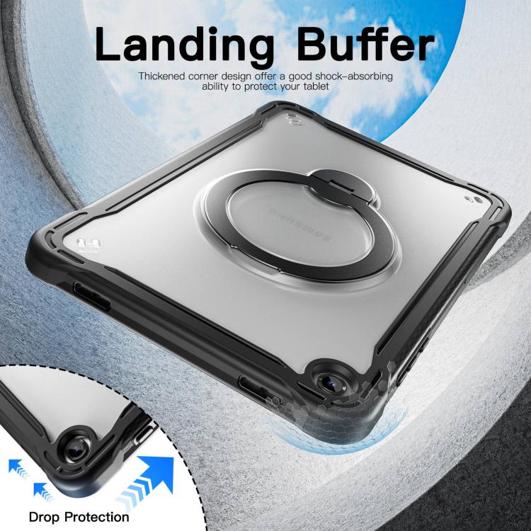 For Samsung Galaxy A11+ Powerful Sailor Metal Holder Hybrid Tablet Case with Strap & Glass Film