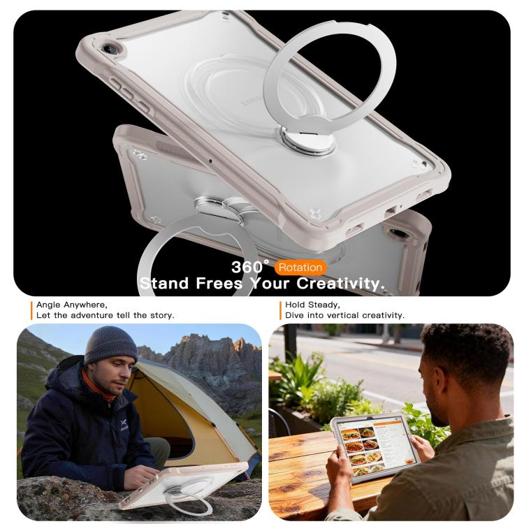 For Samsung Galaxy A11+ Powerful Sailor Metal Holder Hybrid Tablet Case with Strap & Glass Film